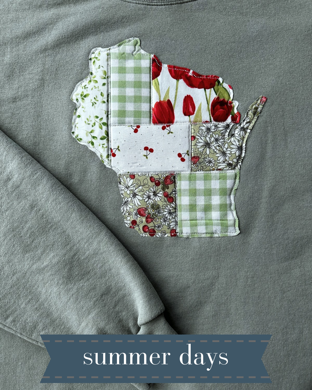State of Comfort - Patchwork Embroidered Crewneck Sweatshirt