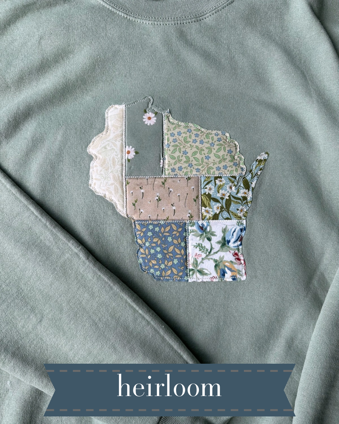 State of Comfort - Patchwork Embroidered Crewneck Sweatshirt