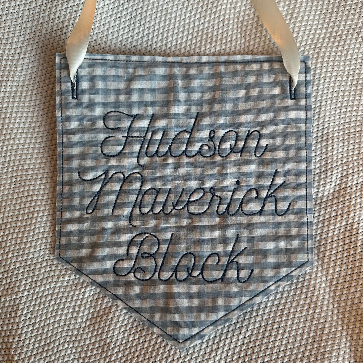 8” Custom Embroidered Pendant Banner