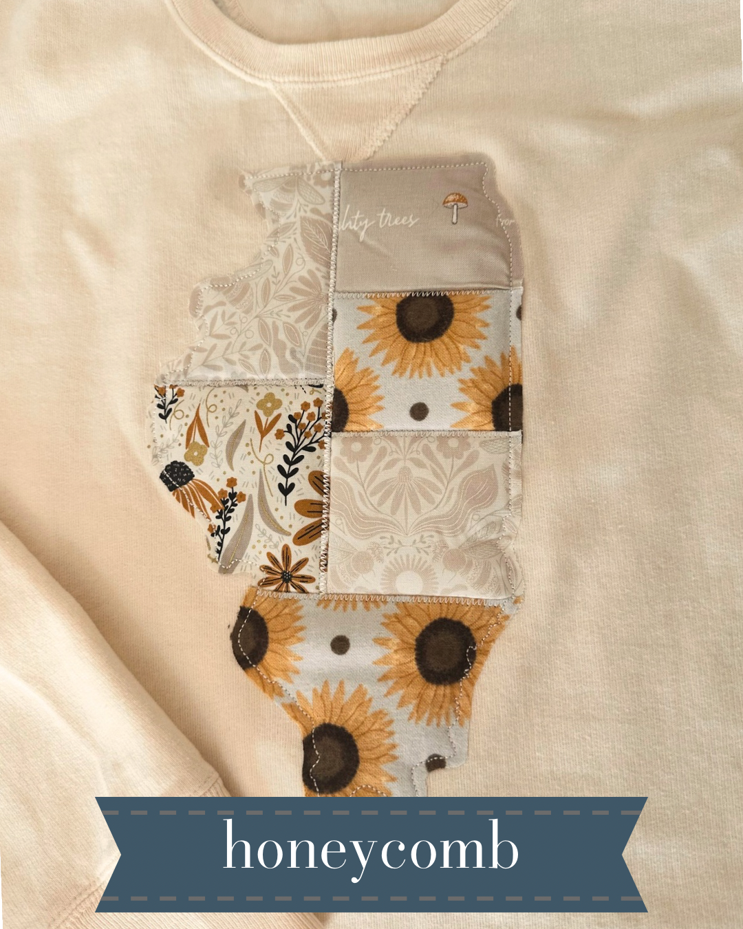 State of Comfort - Patchwork Embroidered Crewneck Sweatshirt