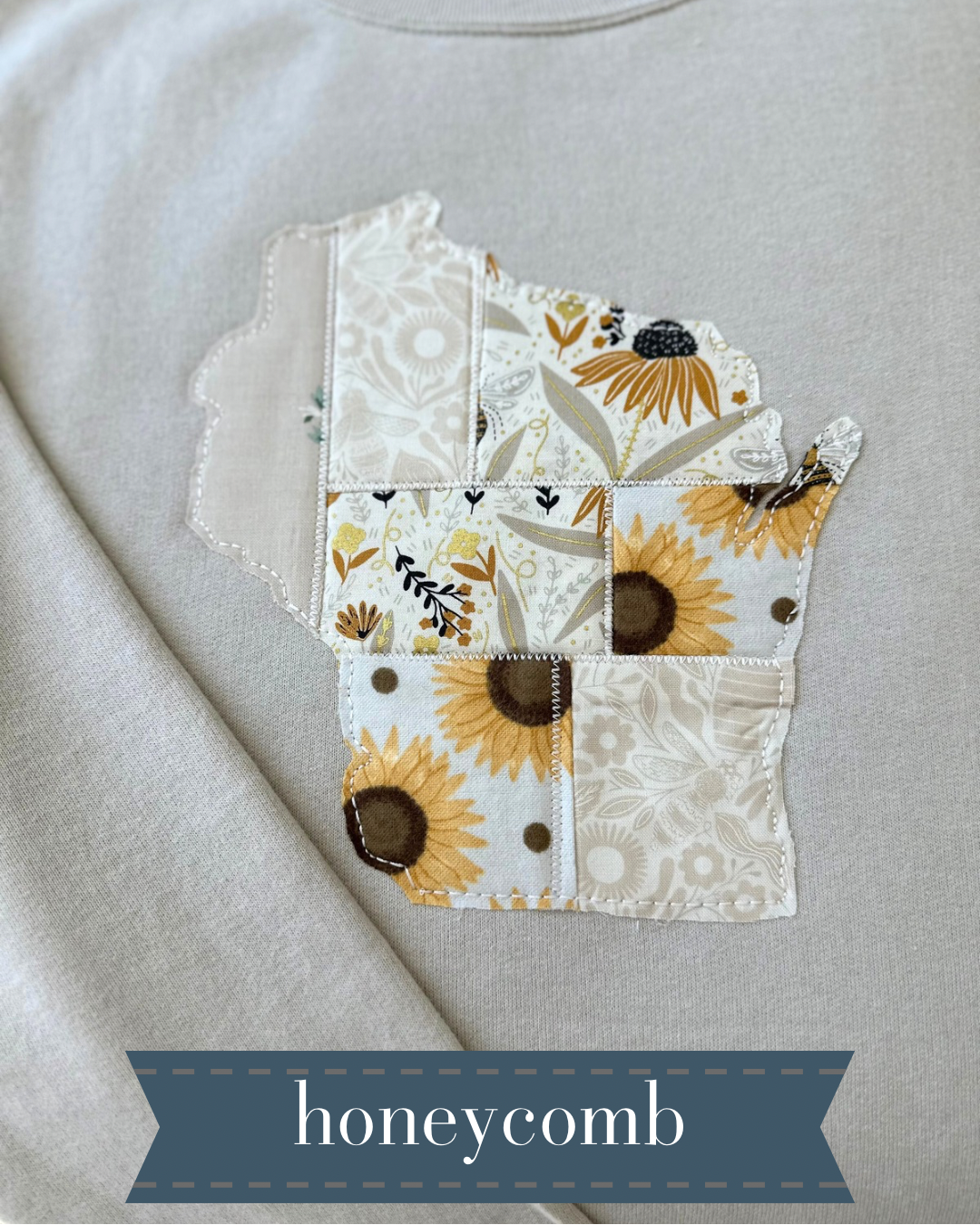 State of Comfort - Patchwork Embroidered Crewneck Sweatshirt