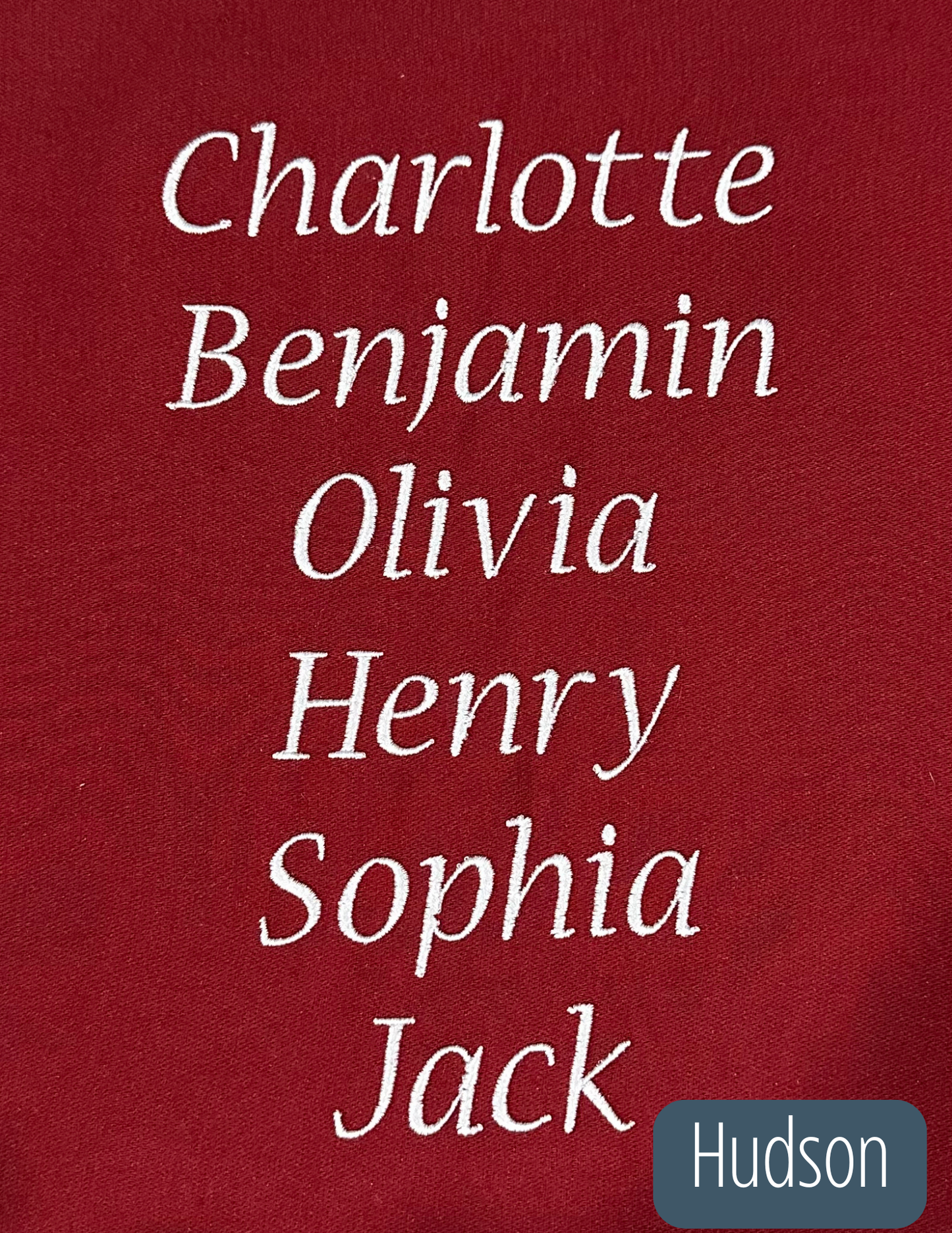 Handmade Christmas Stocking with Custom Name Embroidery – Personalized Holiday Stocking, Made to Order Gift