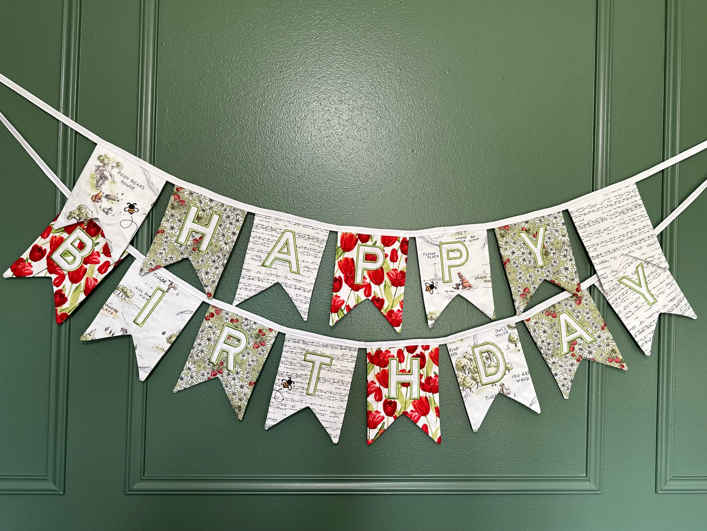 Embroidered Heirloom Birthday Banner - Winnie in the Spring