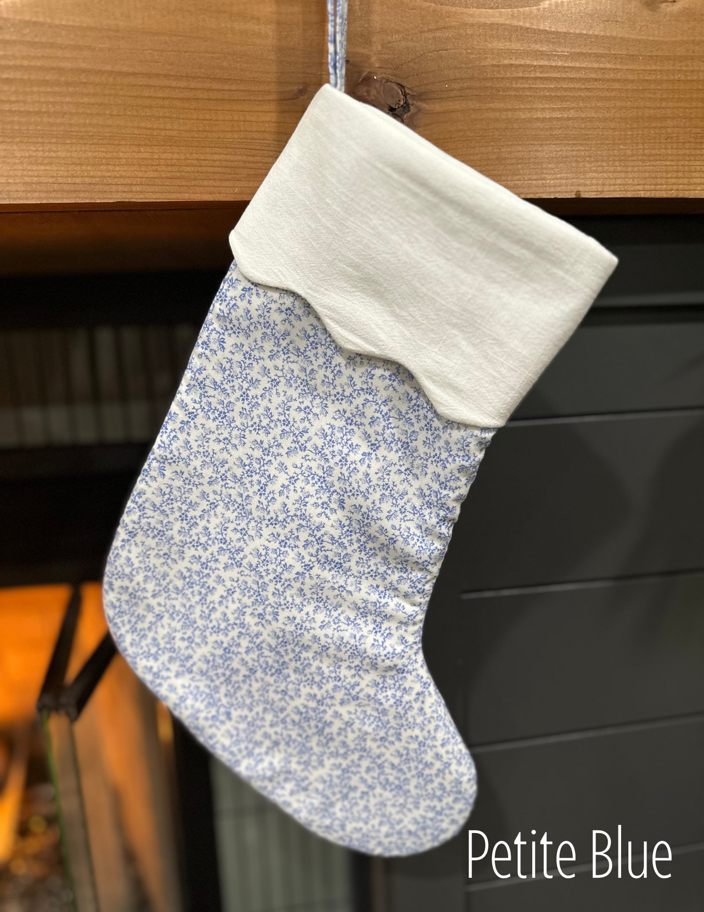 Handmade Christmas Stocking with Custom Name Embroidery – Personalized Holiday Stocking, Made to Order Gift