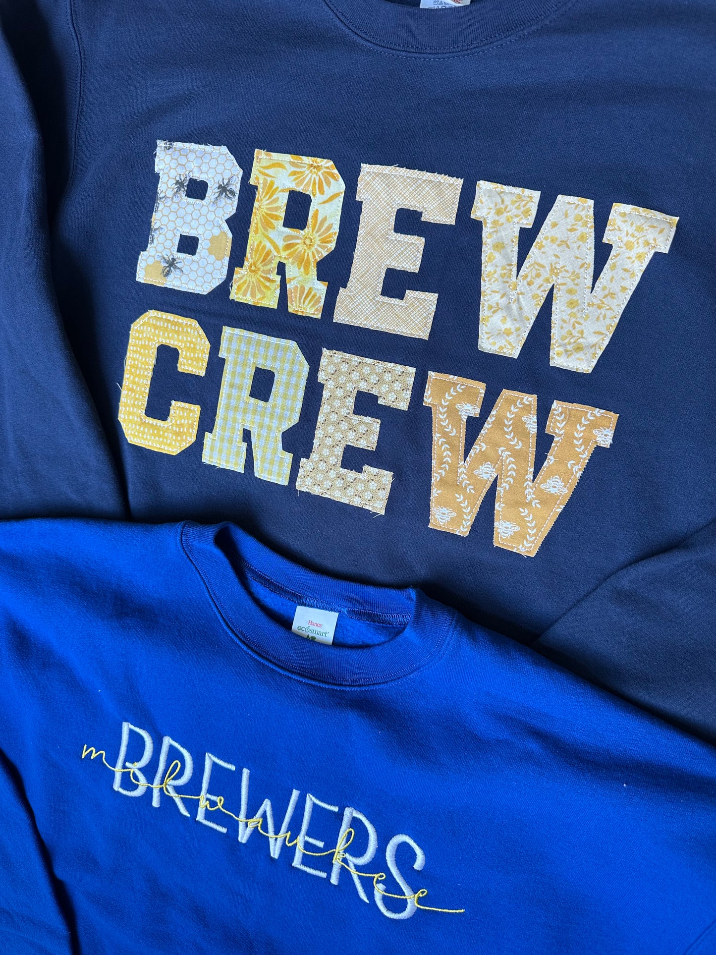 Brew Crew Patchwork Crewneck Sweatshirt