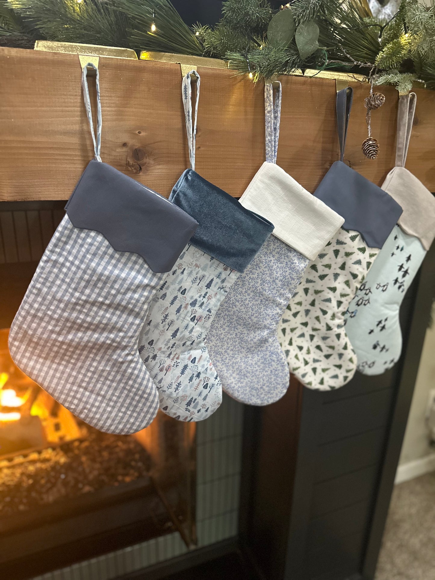 Handmade Christmas Stocking with Custom Name Embroidery – Personalized Holiday Stocking, Made to Order Gift