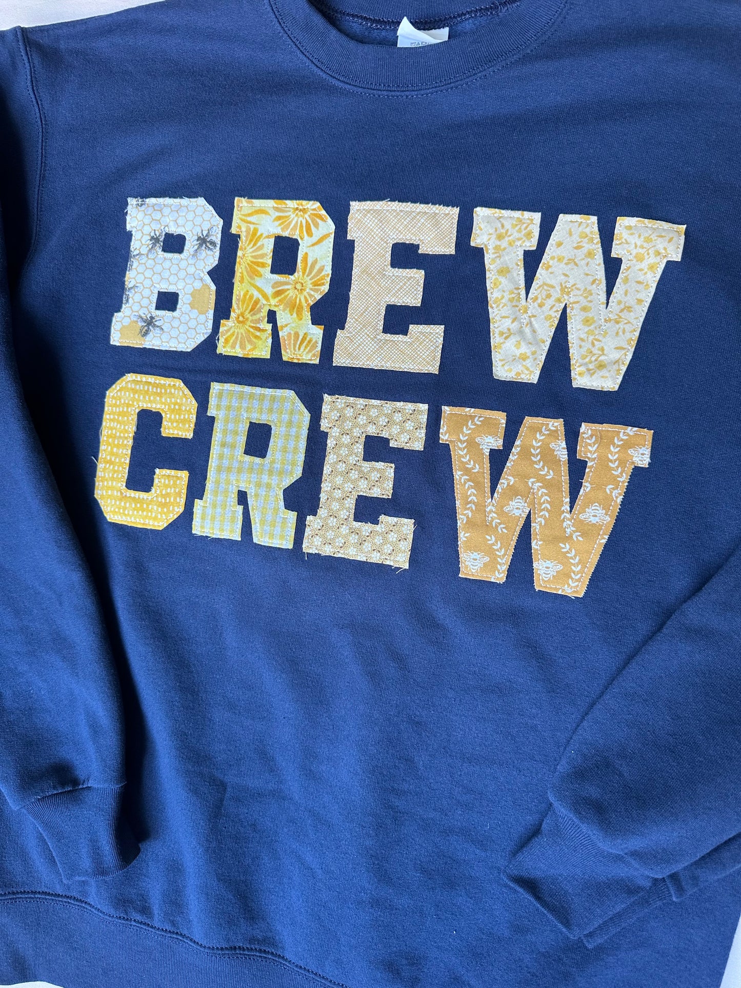 Brew Crew Patchwork Crewneck Sweatshirt
