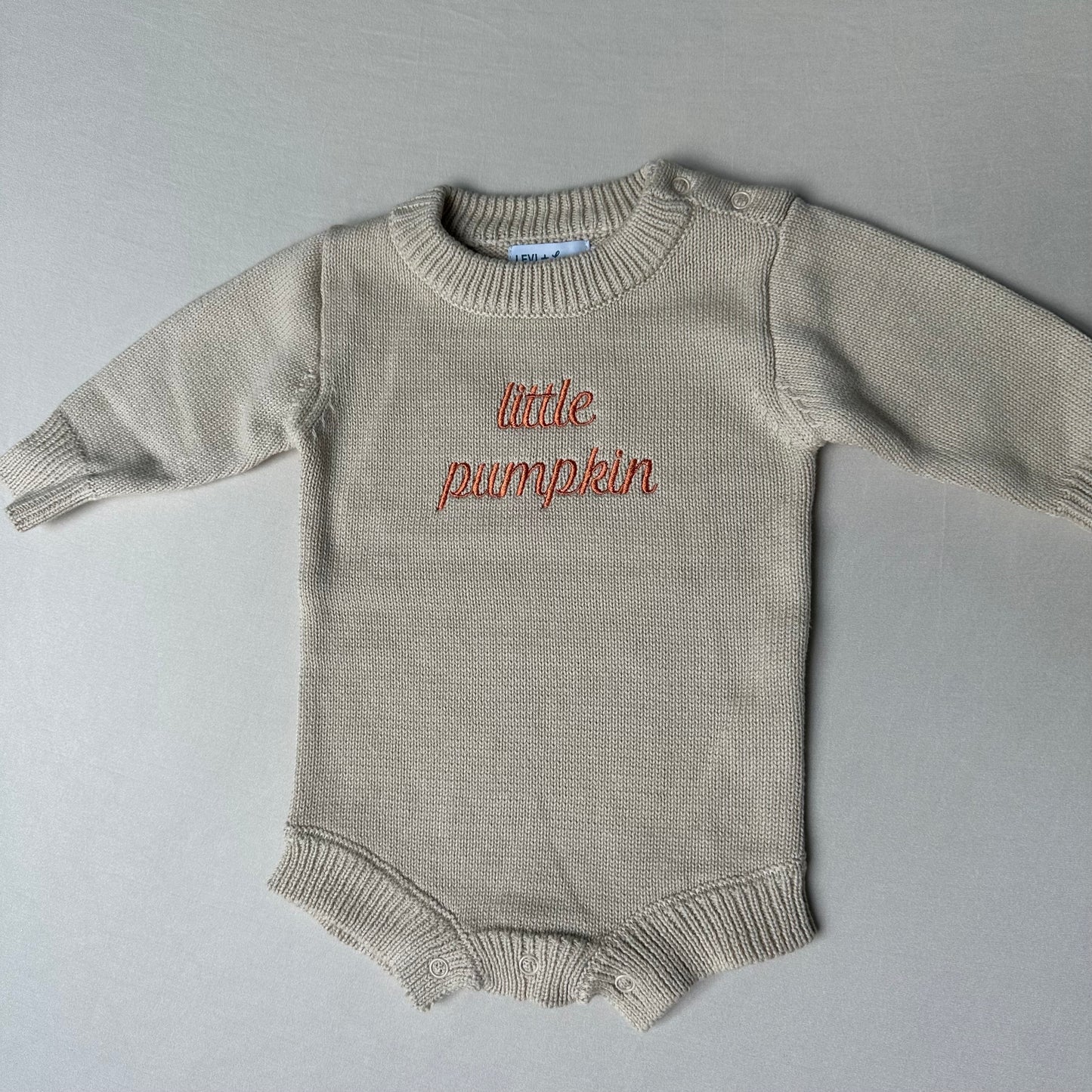 Little Pumpkin Knit Romper