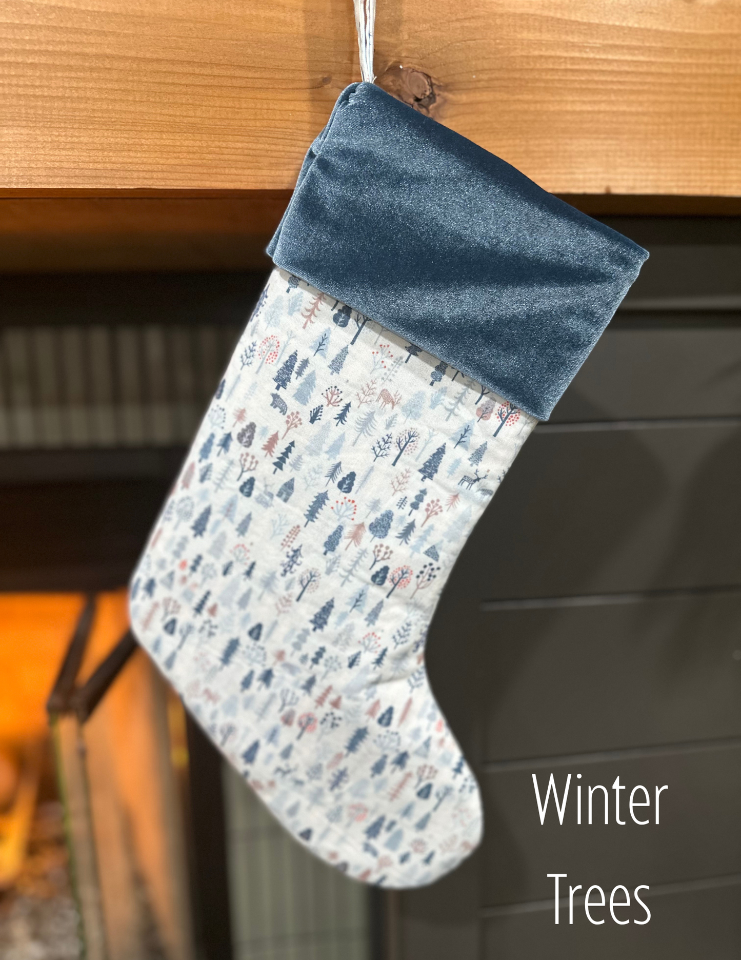 Handmade Christmas Stocking with Custom Name Embroidery – Personalized Holiday Stocking, Made to Order Gift