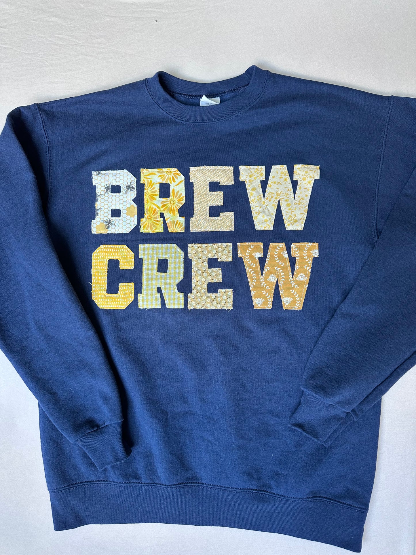 Brew Crew Patchwork Crewneck Sweatshirt
