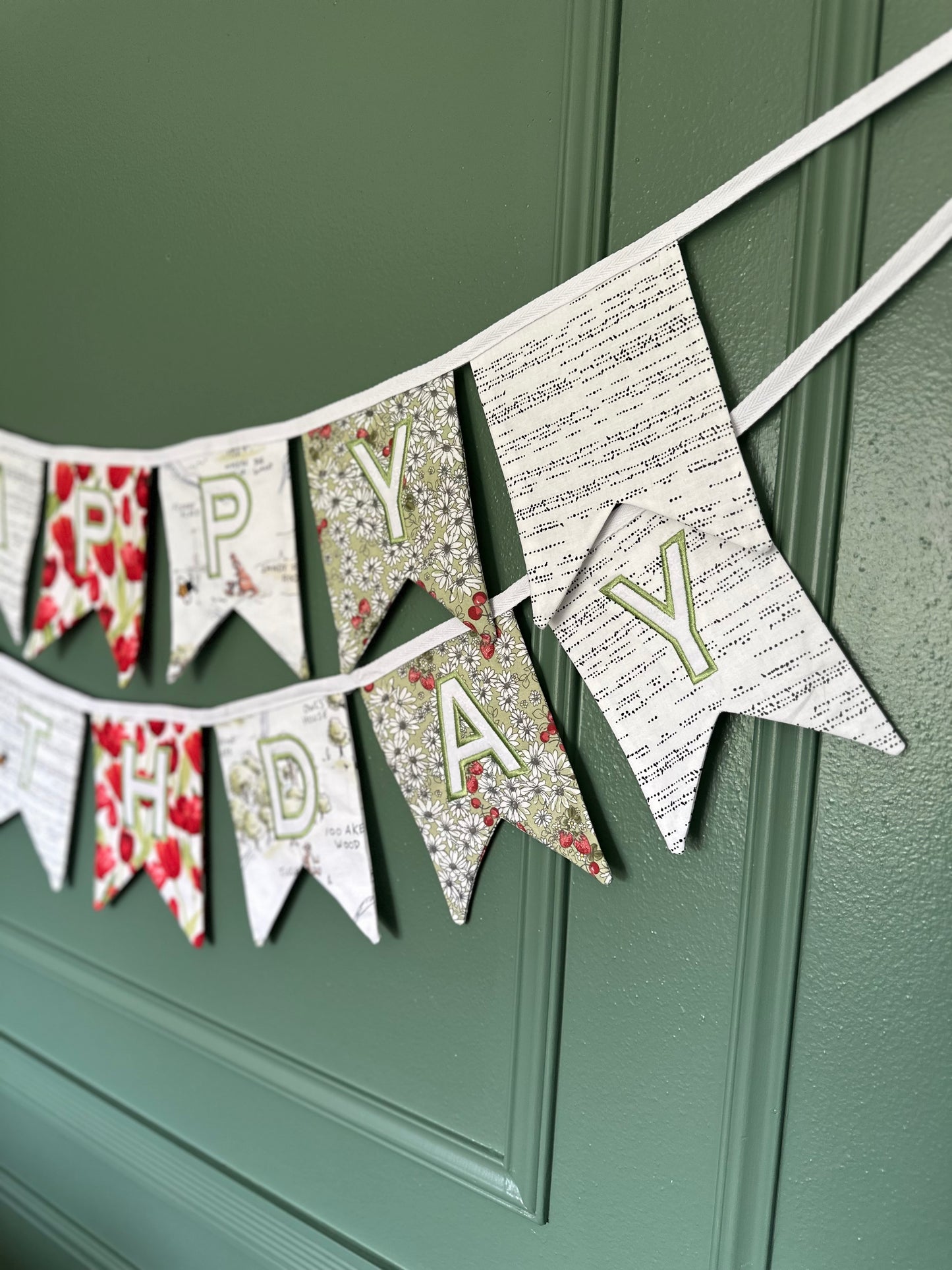 Embroidered Heirloom Birthday Banner - Winnie in the Spring